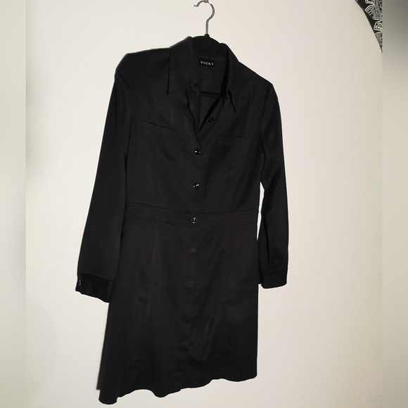 Flattering Faux Suede Trench Coat Dress SMALL - Picture 3 of 8